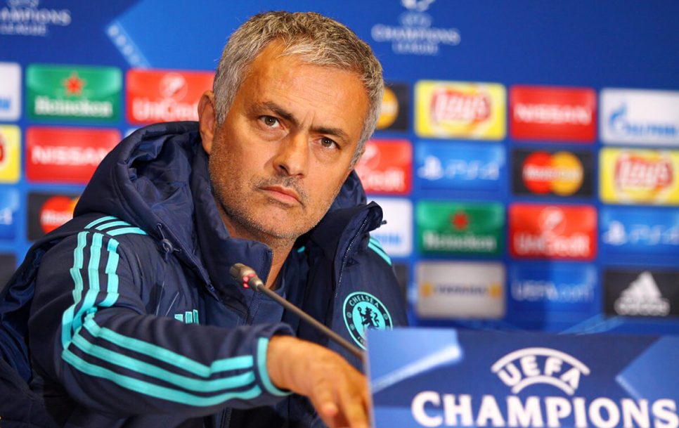 Jose Mourinho tol hetkel veel Chelsea peatreenerina Meistrite liiga pressikonverentsil. Foto: 123rf.