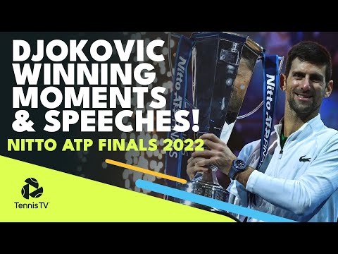 Novak Djokovic čempionāta Uzvarošais Moments Un Runa | Nitto ATP Finals ...