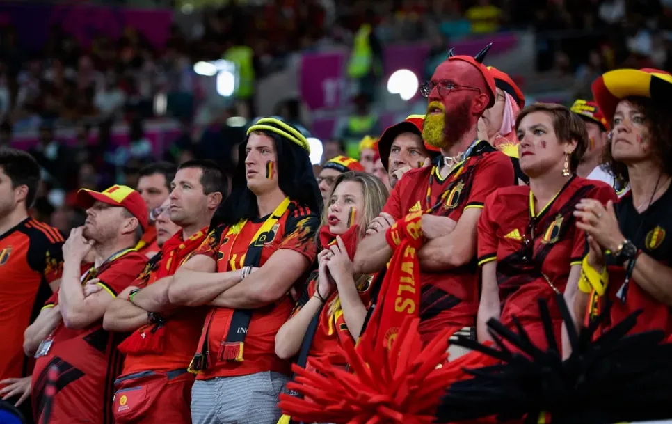 Beļģijas izlases fani un līdzjutēji. Avots: Pablo Morano/BSR Agency/Getty Images