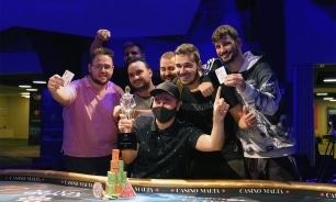 Battle of Malta winner Dimitrios Anastakis with friends