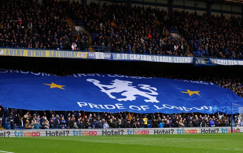 Chelsea supporters at Stamford Bridge stadium, London, on March 13th, 2022. Source: REUTERS/David Klein