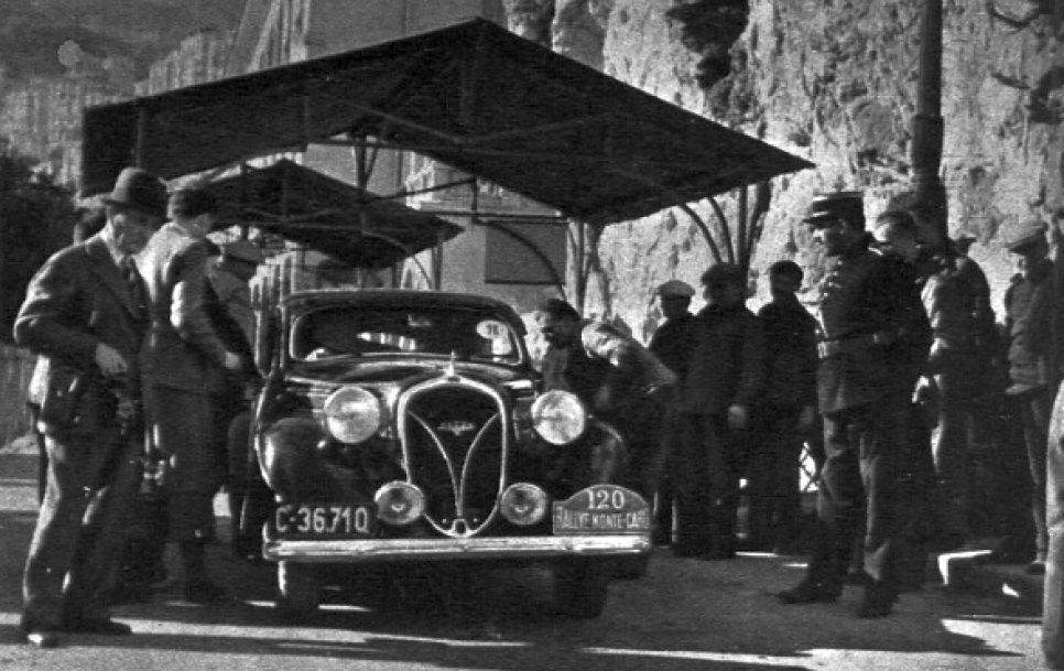 Pohl Hausmann’s Škoda Rapid during the 1937 Monte Carlo rally. Wikimedia Commons.