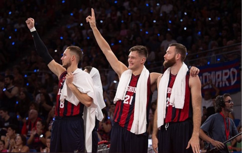 Tadas Sedekerskis (far left), Maik-Kalev Kotsar, and Matt Costello are very important links for Baskonia. To be successful in the EuroLeague, the trio must be at a good level. Source: Instagram @baskonia1959