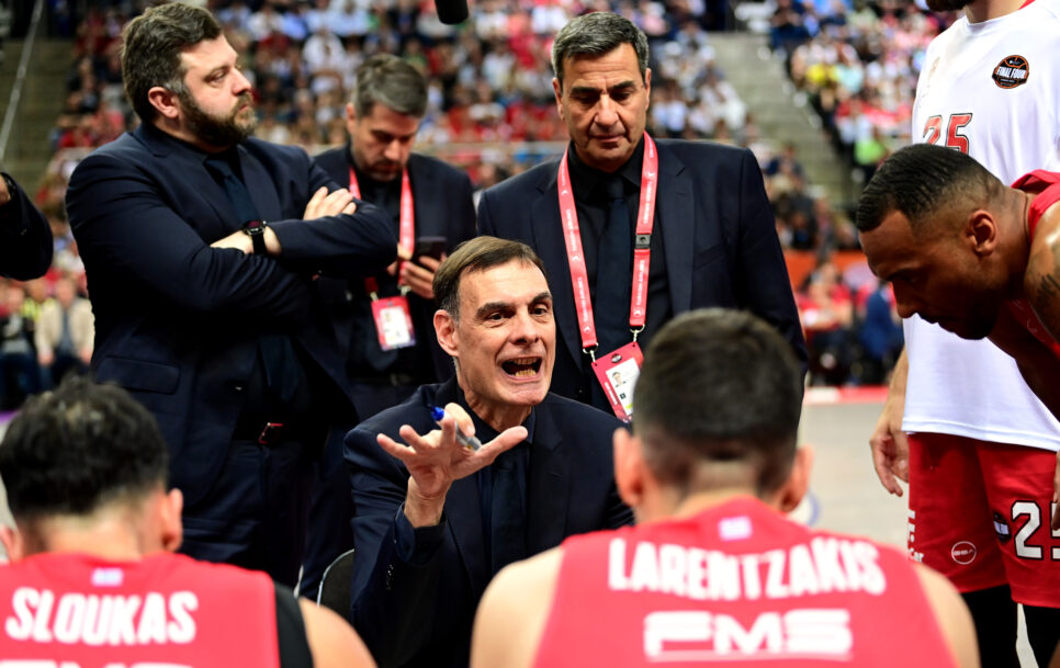 Georgios Bartzokas has coached in 306 EuroLeague games and won 180 matchups. Source: Luca Sgamellotti/Euroleague Basketball via Getty Images