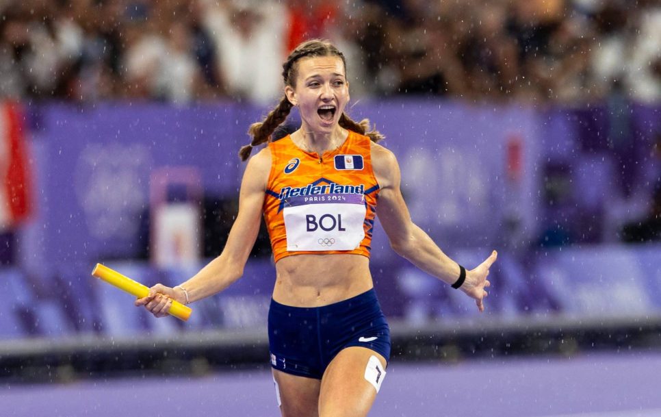 In the Olympic 4x400m mixed relay, the Netherlands was in fourth place before Bol’s leg. With a powerful finishing sprint, she brought her country into first place. Source: Imago Images